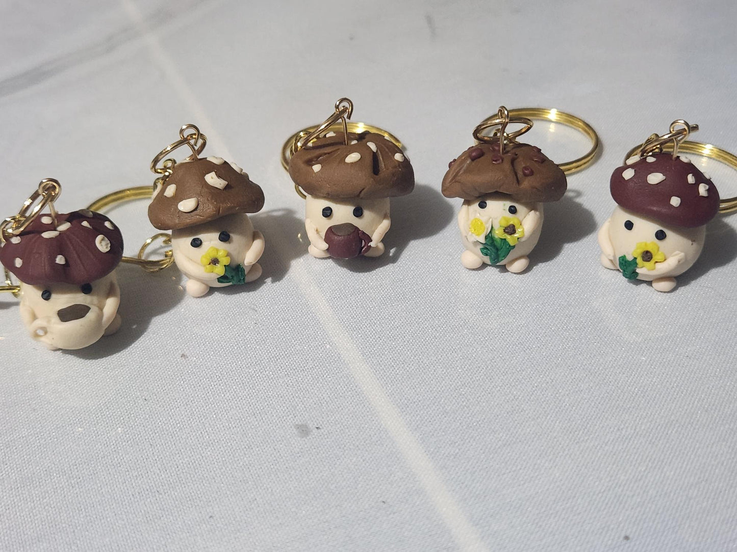 Mushroom People Keychain Charms