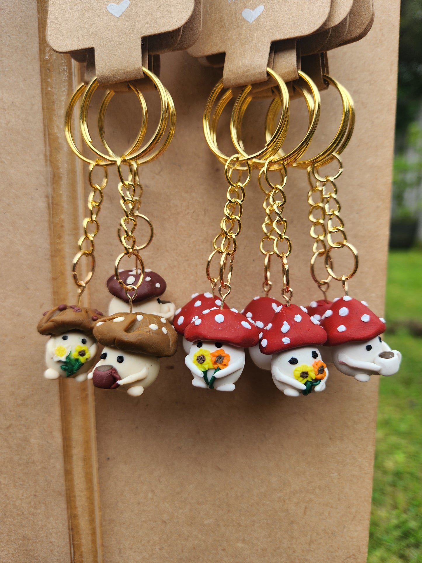 Mushroom People Keychain Charms