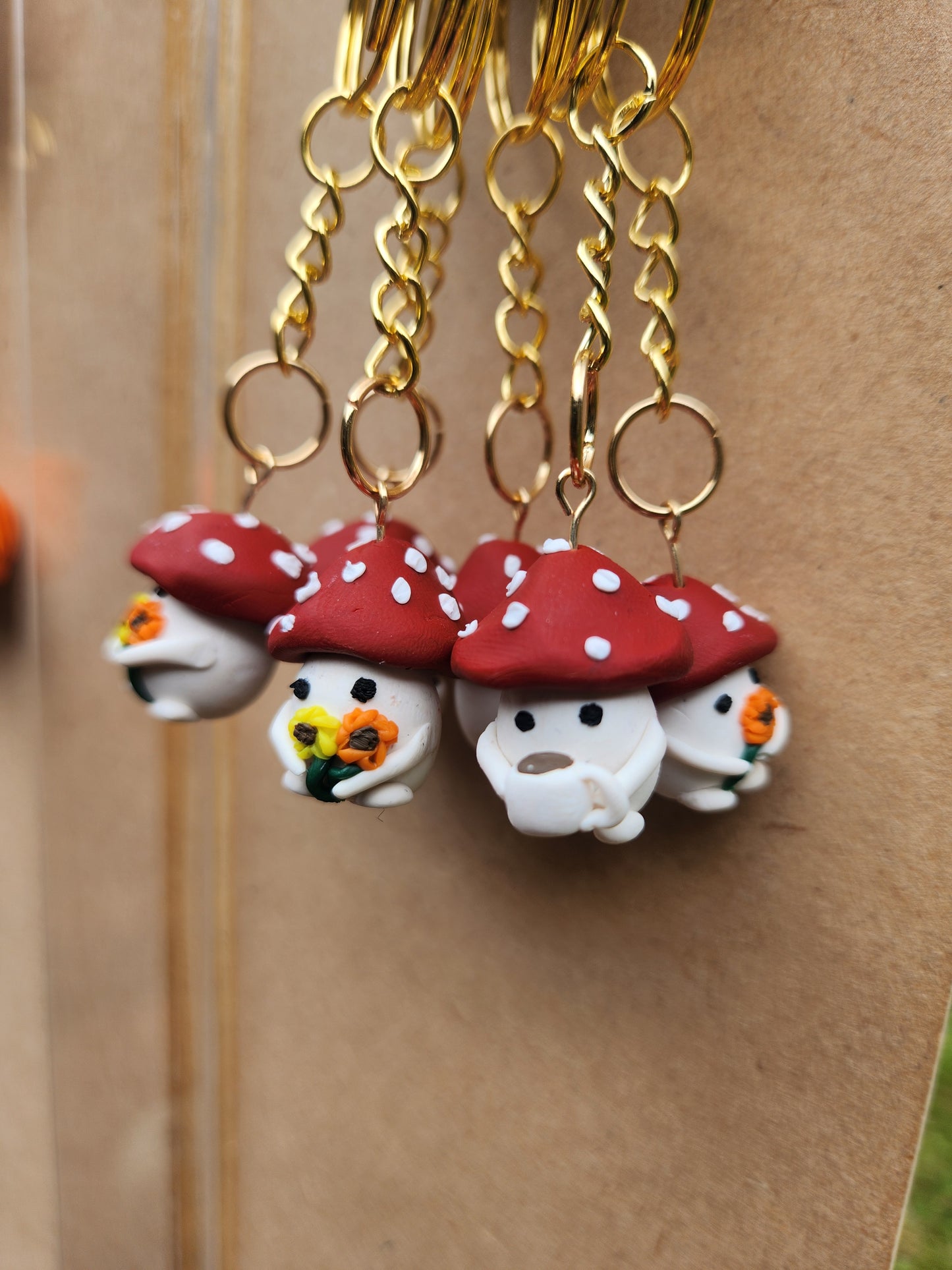 Mushroom People Keychain Charms